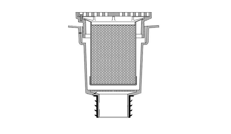 Point drains cast in trap line drawing