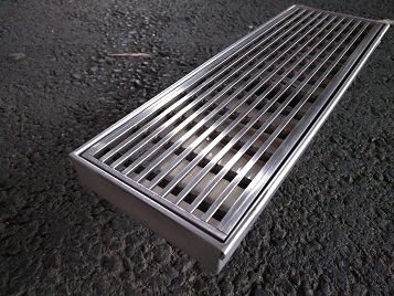 Photo of a stainless steel drain