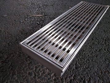 Photo of a stainless steel drain