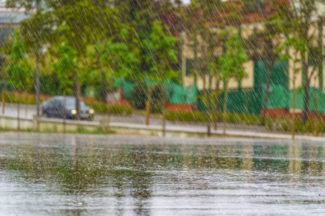 Photo of flooding in residential area